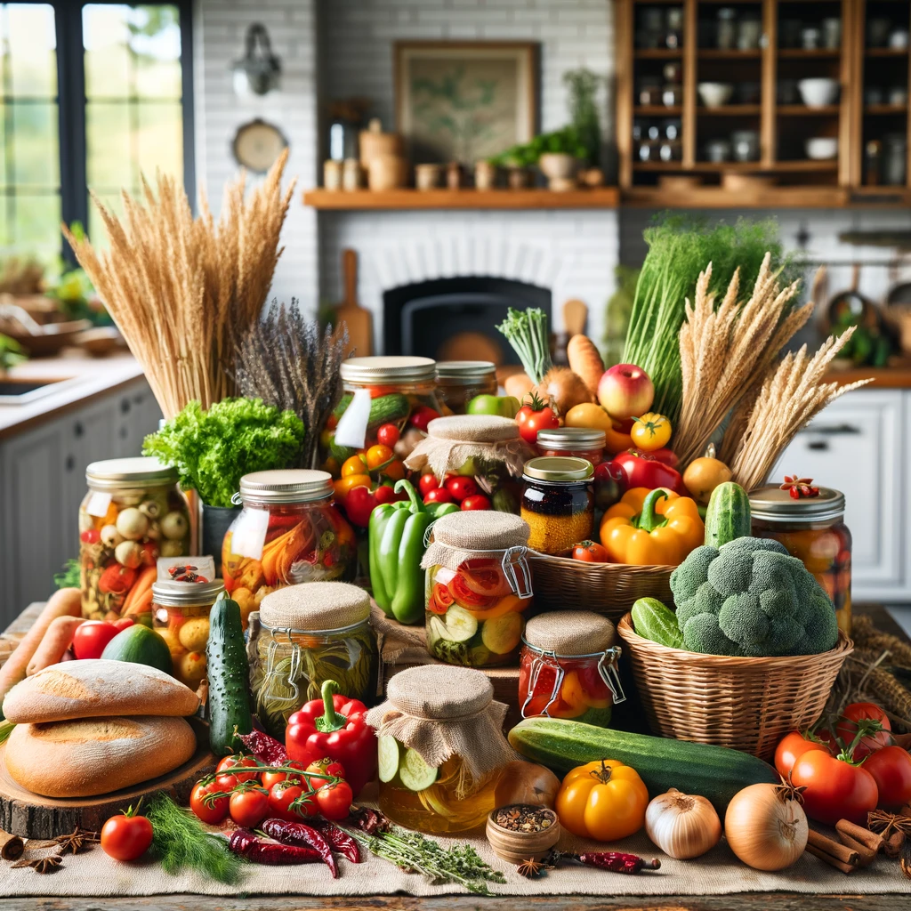 Table remplie de produits agricoles fraîchement récoltés
